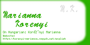 marianna korenyi business card